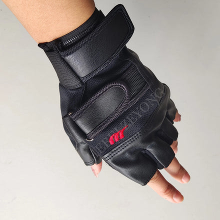 Ready to Ship Men PU Half Finger Cycling Fitness Gloves Black One Size for Summer