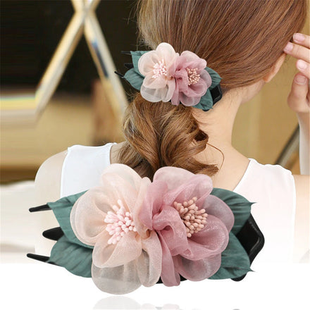 Fashion Women Hairpin Flower Large Duckbill Hair Claw Clip Clamp Headwear Barrettes Hairgrip