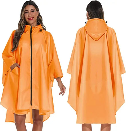 Woqi Single Person Raincoat for Adults Colorful Plastic Poncho Universal Rainwear for Camping & Hiking Made of Pvc