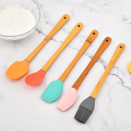 Latest Design 5-Piece Heat Resistant Mini Eco-Friendly Durable Silicone Spatula Set for Home Kitchen Baking