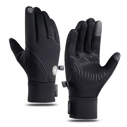 Winter Zipper Touch Screen Windproof Warm Waterproof Sports Mountaineering Ski Gloves for Men