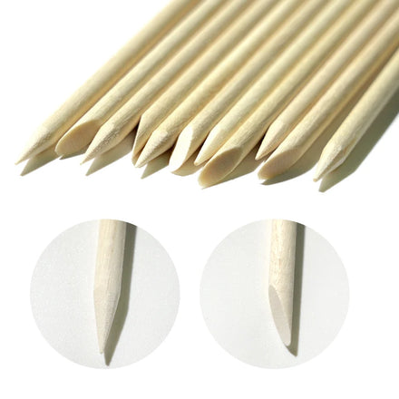 Disposable 100pcs Double Head Rhinestones Picker Orange Wood Sticks Cuticle Pusher Remover for Nail Care