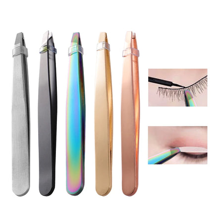Stainless Steel Eyebrow Tweezers for Eyelash Volume & Extension Anti-Static Durable Private Label