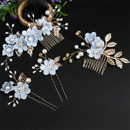 Crystal Bridal Hair Accessories Peals Hair Combs Wedding Hair Clips Accessories Jewelry Handmade Women