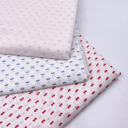 Fancy Woven Blouse Dress Kids Girls Yarn Dyed Color Dobby Dot Plumeti Cotton Two-tone Cutting Motif Fabric