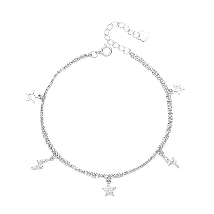 European and American Beach Star butterfly Anklet Bracelet 925 Sterling Silver Can Be Customized
