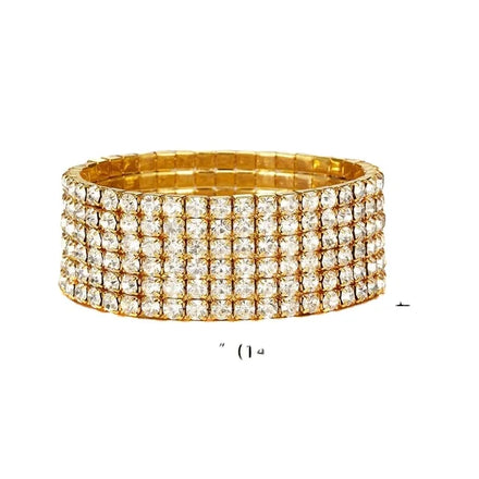Zircon Crystal Bridal Tennis Sparkle Rhinestone Stackable Stretch Bracelets for Women