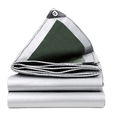 2m X 3m 180 GSM Silvery Green Coated Nonwoven Anti-UV PE Tarpaulin for Home Garden Plants Rainproof Gazebo Tent Chair Cover