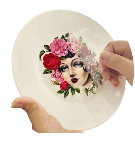 Plastic Film Free Peelable Water Slide Decal White Paper Transfer for Glass Ceramic Coffee Mugs Custom Logo