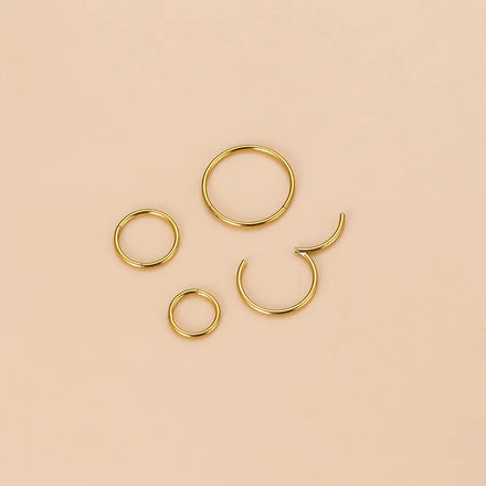 6mm 8mm 10mm 12mm Hoop Nose Rings for Women Stainless Steel Gold Plated Lip Rings Men