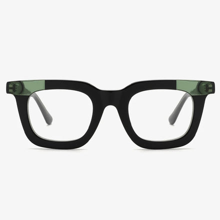 Retro Two-Color Patchwork Square Full-Frame Acetate Optical Glasses Eyeglass Frames