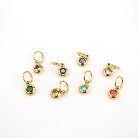 Multi Color Gold Plated Birthstone Pendant Diy Chain New Wish Stone Pendant December Month Birthstone Crystal