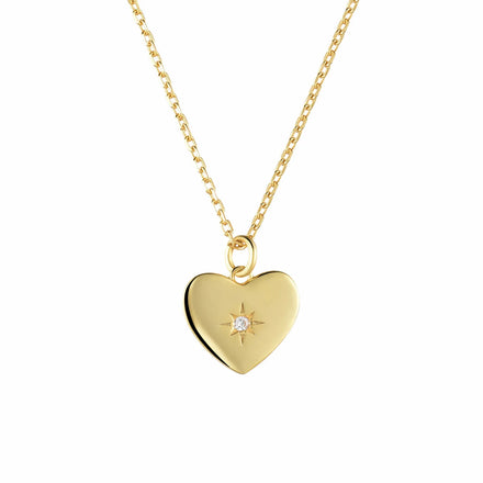 925 Sterling Silver Star Micro Insert Zircon Heart Pendant Necklace/Ring Set for Women Gift