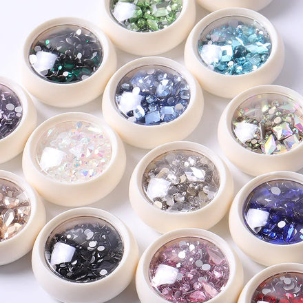 Wholesale Factory Price Rhinestones Nail Charms Rhinestone Glass Stone Finger Bling Diamond Nail Supplies