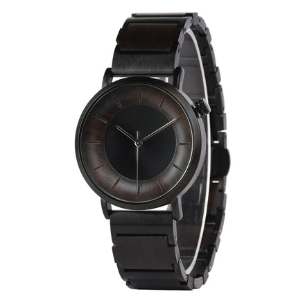 New Vintage 2035 Movement Wrist Watch for Him Her Handmade OEM Ebony Wooden 316L Stainless Steel Black New Design Fashion MIYOTA