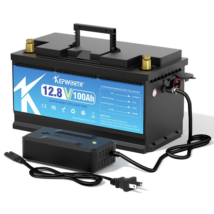 EU/US/CA Stock Kepworth 12.8v 100Ah 120Ah 180Ah Lifepo4 Battery Lithium Ion Battery Pack 12v Lithium Battery Solar With Charger
