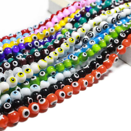 Factory Hotselling 4-10mm Round Glass Beads Loose Evil Eyes Beads for Jewelry Making