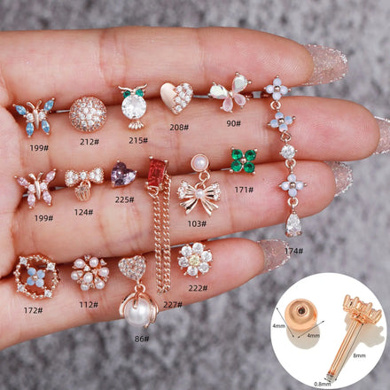 ZUOLA Hot Sale Niche Screw Ball Ear Bone Stud Jewelry Stainless Steel Earrings Fashion Jewelry Piercing Jewelry