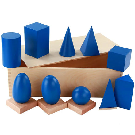 HOYE CRAFT Montessori Sensory Teaching Aids 3D Shapes Building Blocks Toys Geometric Solids