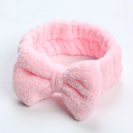 Fluffy Towel Headbands Spa Headband Facial Makeup Bow Head Band for Women Girls Washing Face Skincare Shower