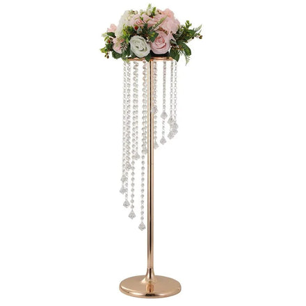 A-1265 Wedding Gold Crystal Flower Stand Wedding Pedestal Crystal Cake Stand for Wedding Cakes