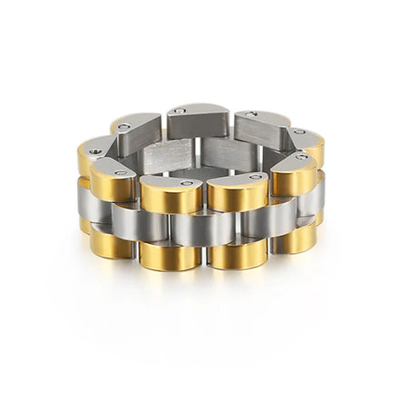 OAHLAN Wholesale Fashion Jewelry Hip Hop Polished Chain Design Titanium Stainless Steel Rings for Men