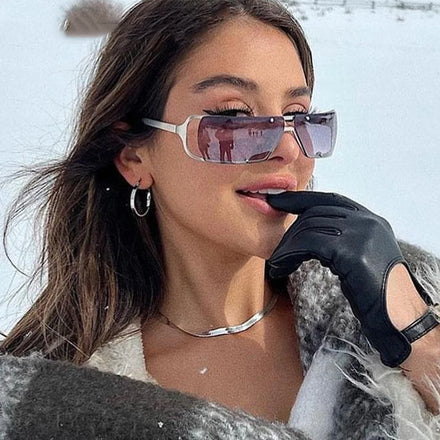 STORY W251 Fashion Y2K Frameless Rectangle Sunglasses Women Men 2023 New Retro Trendy Rivet Alloy Frame Punk Rimless Sun Glasses