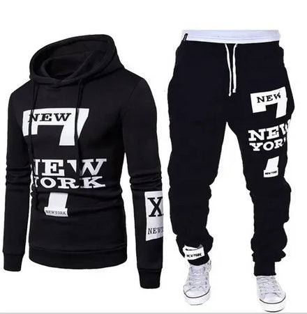 Plus Size Men's Sportswear Track Suit Hooded Pullover Knitted Digital Printing Letter Pattern OEM Wholesale