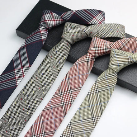 Wholesale Fashion Striped Neck Tie Corbatas for Men Women 6cm Casual Cotton Slim Tie 6cm White Black Cotton Neckties