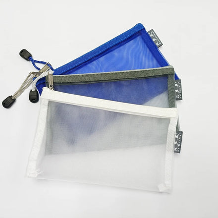 Durable Color Mesh Bags for Makeup Cosmetic Travel Data Cable Charger Storage Bags Mesh Zipper Pouch Pencil Case