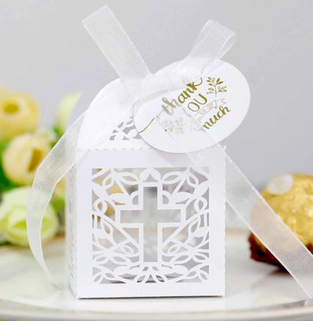 CSMD Wholesale Foldable Paper Packaging Hollow Out Arab Style Cheap Small Empty Ramadan Sweets Candy White Box for Selling