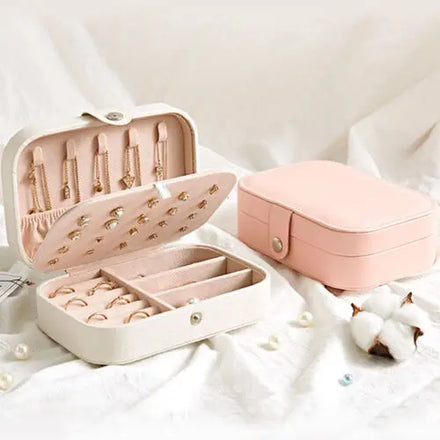 Portable Travel Jewelry Box Organizer Velvet Earring Ring Display Ornaments Case