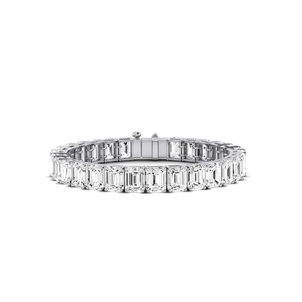 Fine Jewelry Custom 18K White Gold Emerald Cut VVS1 D Color Moissanite Tennis Bracelet for Women