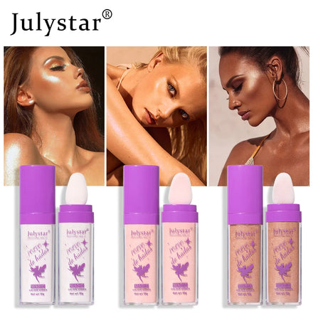 Moonlight White Diamond Highlighter Powder Face Contour Brighten Makeup Single Color Fairy High Light Pat Powder Natural Blush