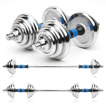 15kg Adjustable Dumbbell Set Transforms Into an Adjustable Barbell Rust-Resistant Iron Workout Equipment for Gym Workouts