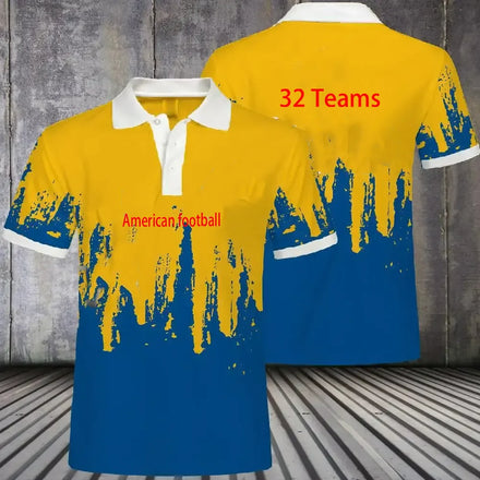 Wholesales 32 American Football Teams Sublimation Sports Shirts 100% Polyester Custom Sports Polo Shirts for Man