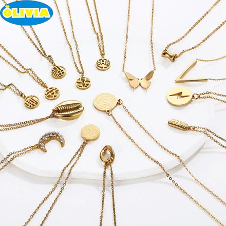 China Lucky Necklace Good Luck Evil Eye Jewelry Amulet Necklace Stainless Steel butterfly Moon Charm Custom logo Planet Necklace