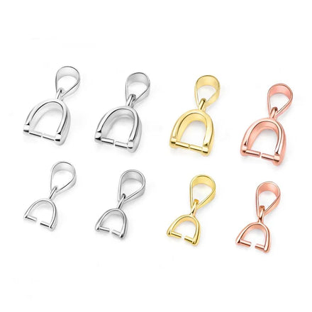 925 Sterling Silver Pinch Clasps Pendant Clip DIY Jewelry Accessories Jade Pendant Jewelry Making Clip on Necklace Pendants