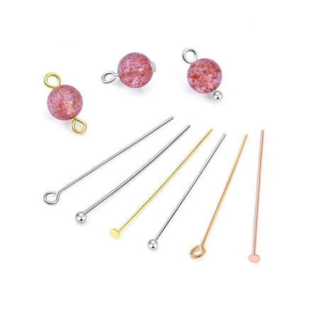 925 Sterling Silver DIY Pins Gold Plated Bracelet Needle Connectors Jewelry Accessories Pin for Jewelry Making Supplier