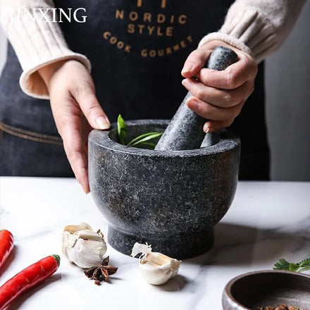 China Manufactured Jin Star Natural Granite Small Black Mortar Pestle Stone Bowls-Durable Eco-Friendly Hand Herb Spice Tools