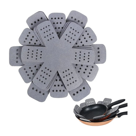 12 Pcs 3 Sizes Larger Thicker Felt Pan and Pot Protectors with Stars for Stacking and Protecting Your Cookware