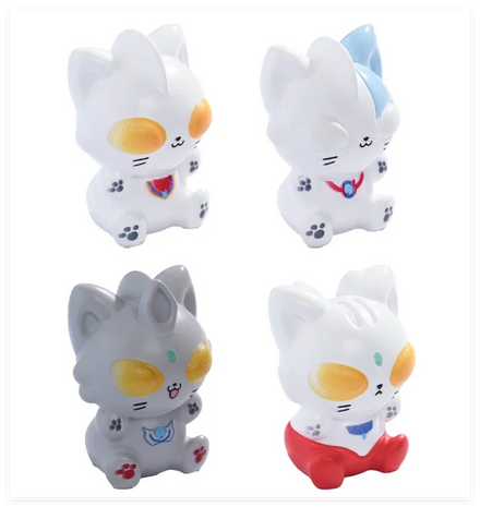 Colorful Mini Animals Resin Craft White Dog and Cat Toy Figurines Miniature Stuff Home Garden Aquarium Decoration Sculptures