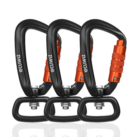 JRSGS Swivel Twist Locking Carabiner Rotating Carabiner Hook Clip with Rectangular Ring for Dog Leash Hammock Camping Hiking