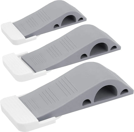 Door Stop Wedge  for Bottom of Door Rubber Security Wedge Stackable Heavy Duty Door Stoppers With Holder for Home Office Class