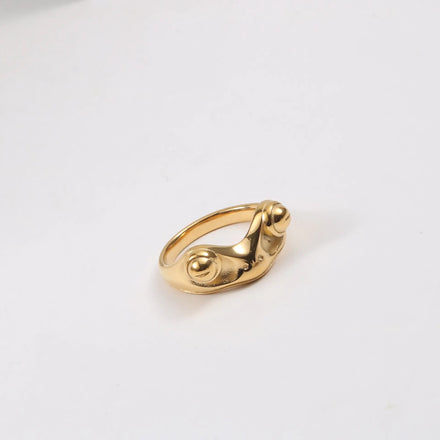 Fenny 18K Gold Plated High End Personalized Frog Shaped Ring Stainless Steel Waterproof&Tarnish Free Wholesale Jewelry
