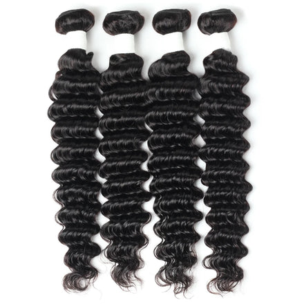 Wholesale 10A Deep Wave Mink Brazilian Virgin Hair Extensions Shein Bundles with Scrunchie Wig Private Label Remy Hair Packaging