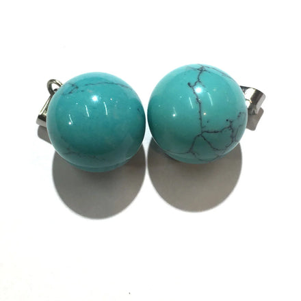 Fashion Chakra Round Stone Pendants Mixed Healing Turquoise Gemstone Charms for Necklace Jewelry