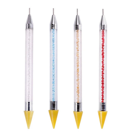 Rhinestone Picker Dotting Pen Dual-ended Rhinestone Studs Picker Wax Pencil Pen With Rhinestones Handle for Nail Tools