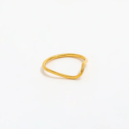 Joolim Jewelry Wholesale 18K Gold Plated Irregular Curve Lines Stainless Steel Rings for Women Rings