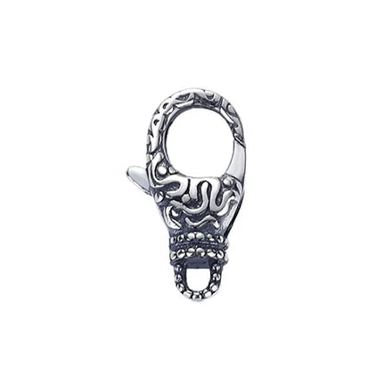 Black Color Plated Oxidized Sterling Silver Patterned Lobster Clasp Decorative Necklace Lock Custom Clasp for Bracelet